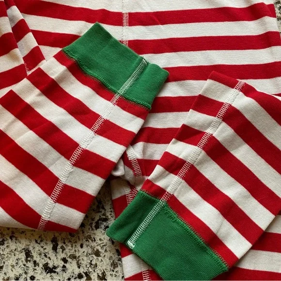 HANNA ANDERSSON Long Johns Holiday Stripe PJ Set Girl 14 (160) - Picture 9 of 12